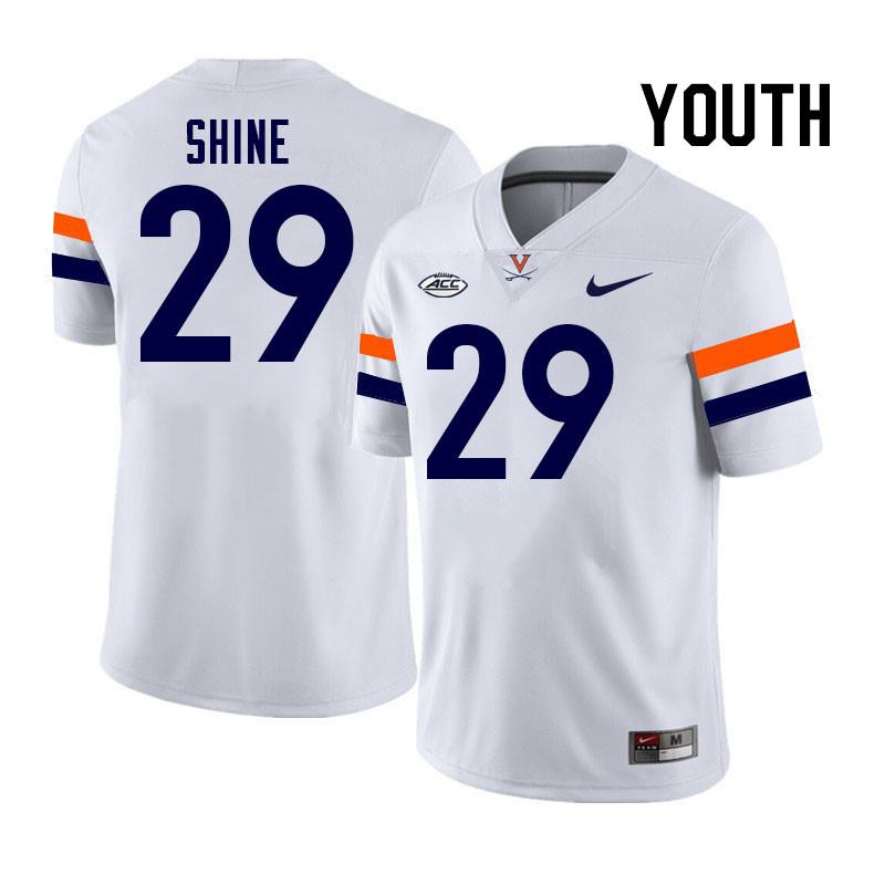 Youth Virginia Cavaliers #29 Kempton Shine College Football Jerseys Stitched-White